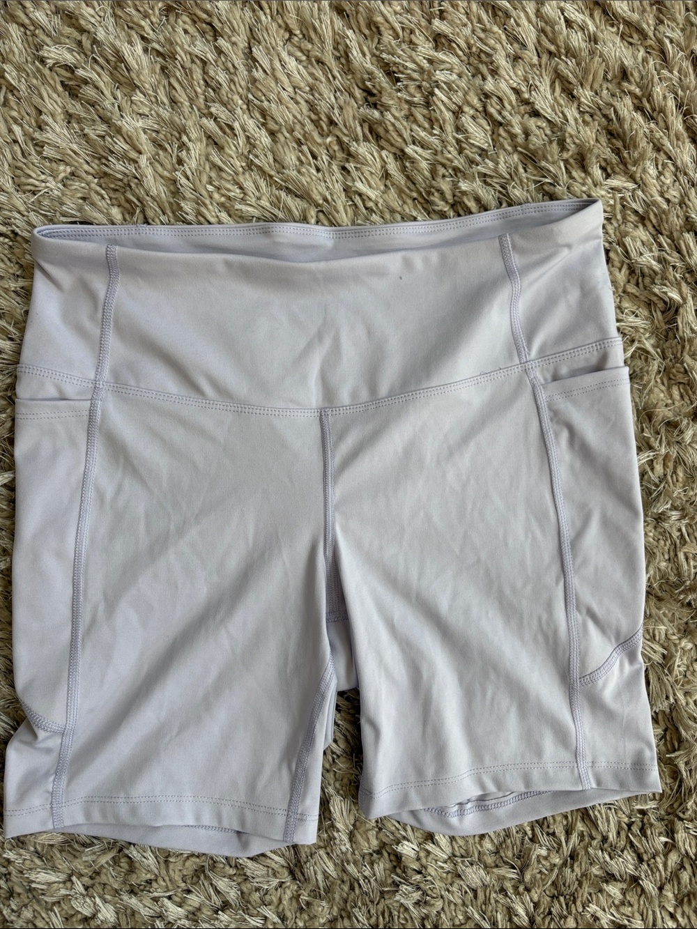 Athletic Works light purple bike shorts women’s L 12/14 with pockets